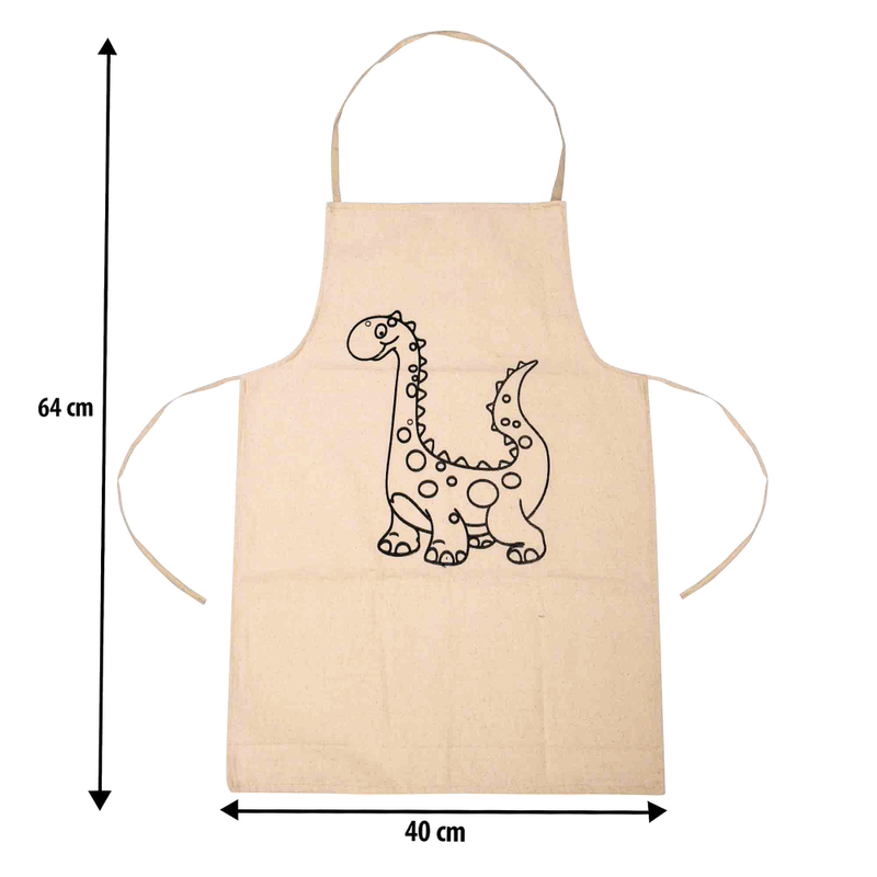 Dinosaur apron + cap (Size 64 x 40 cms)