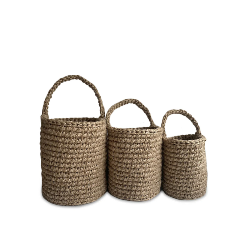 Eco-Friendly Jute Wall Hanging Storage Baskets