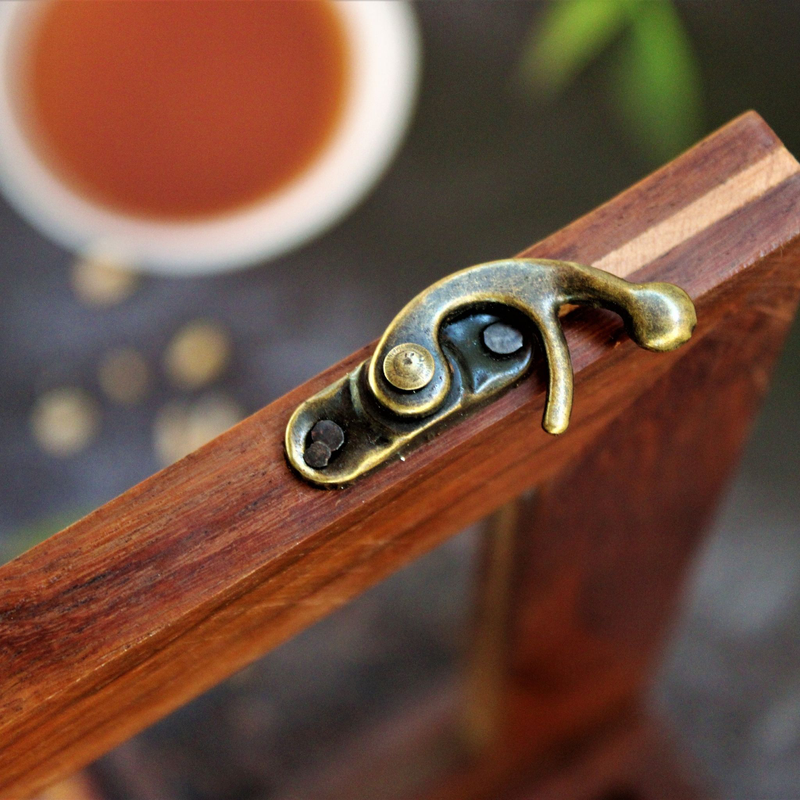 Anayra's Sheesham Wood Kolam Inspired Hand Painted Spice Box with Glass Top