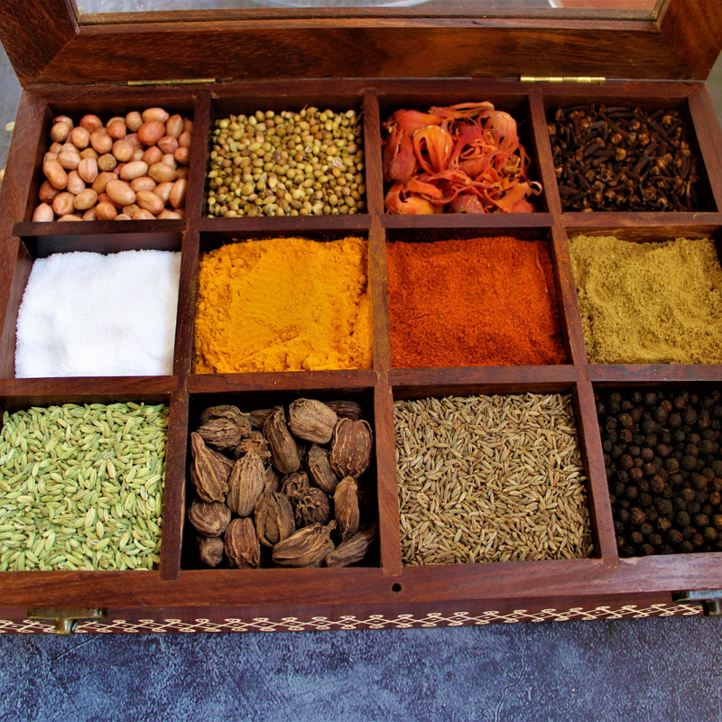 kolaminspiredhandpaintedsheeshamwoodspiceboxlarge12partitions6_29c3dc3d-c316-4e51-a1f5-ff17403f435c-4x